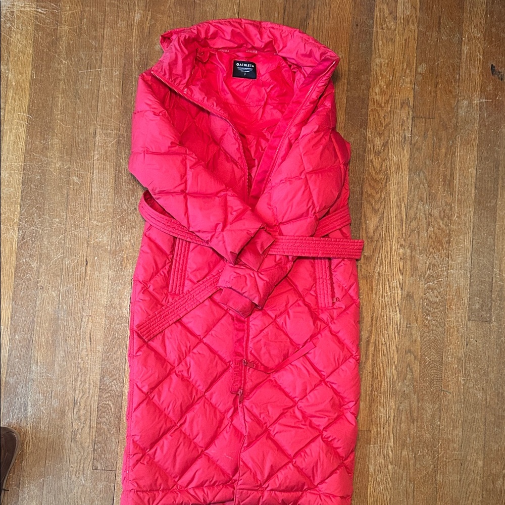 Athleta Vibrant Red Puffer Coat